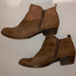 Cathy Jean Faux Suede Ankle Boots w/ Zippers